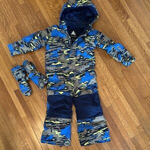 Burton Kids’ Camo Snow Onesie + Gloves